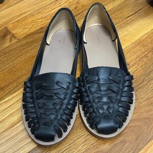Nisolo Women's Black Woven Leather Flats